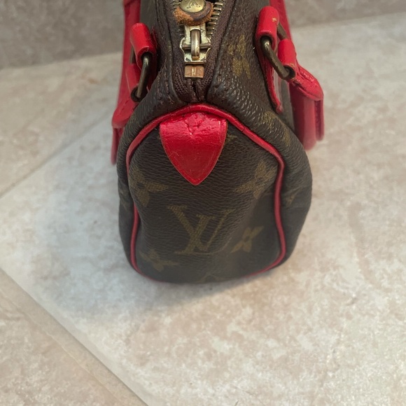 Custom Red Authentic Louis Vuitton Mini Speedy - Picture 5 of 11
